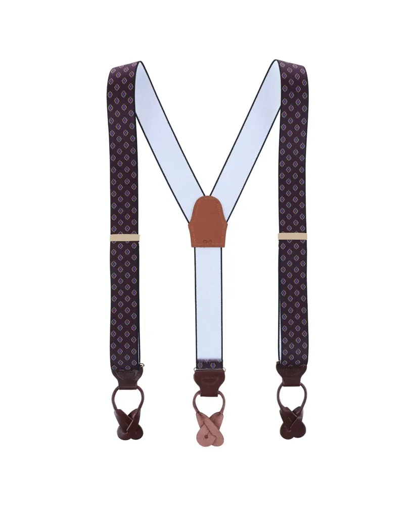 Trafalgar Men's Luxe Diamond Elastic Button End Suspenders