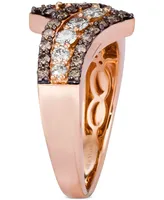 Le Vian Chocolate Diamond & Nude Diamond Bypass Ring (1 ct. t.w.) in 14k Rose Gold