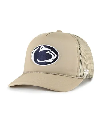 Men's '47 Brand Khaki Penn State Nittany Lions Foam Front Mesh Trucker Snapback Hat