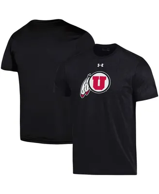Men's Under Armour Black Utah Utes School Logo Performance Cotton T-shirt