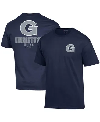 Men's Champion Navy Georgetown Hoyas Stack 2-Hit T-shirt