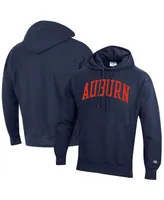 Men's Champion Navy Auburn Tigers Team Arch Reverse Weave Pullover Hoodie