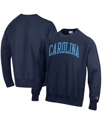 Men's Champion Navy North Carolina Tar Heels Arch Reverse Weave Pullover Sweatshirt