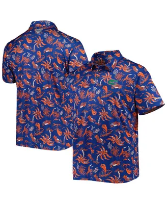 Men's Columbia Royal Florida Gators Super Terminal Tackle Omni-Shade Polo Shirt
