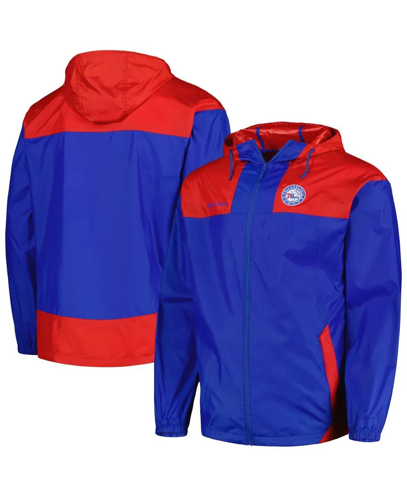 Men's Columbia Royal Philadelphia 76ers Big and Tall Flash Forward Challenger Omni-Shade Full-Zip Hoodie