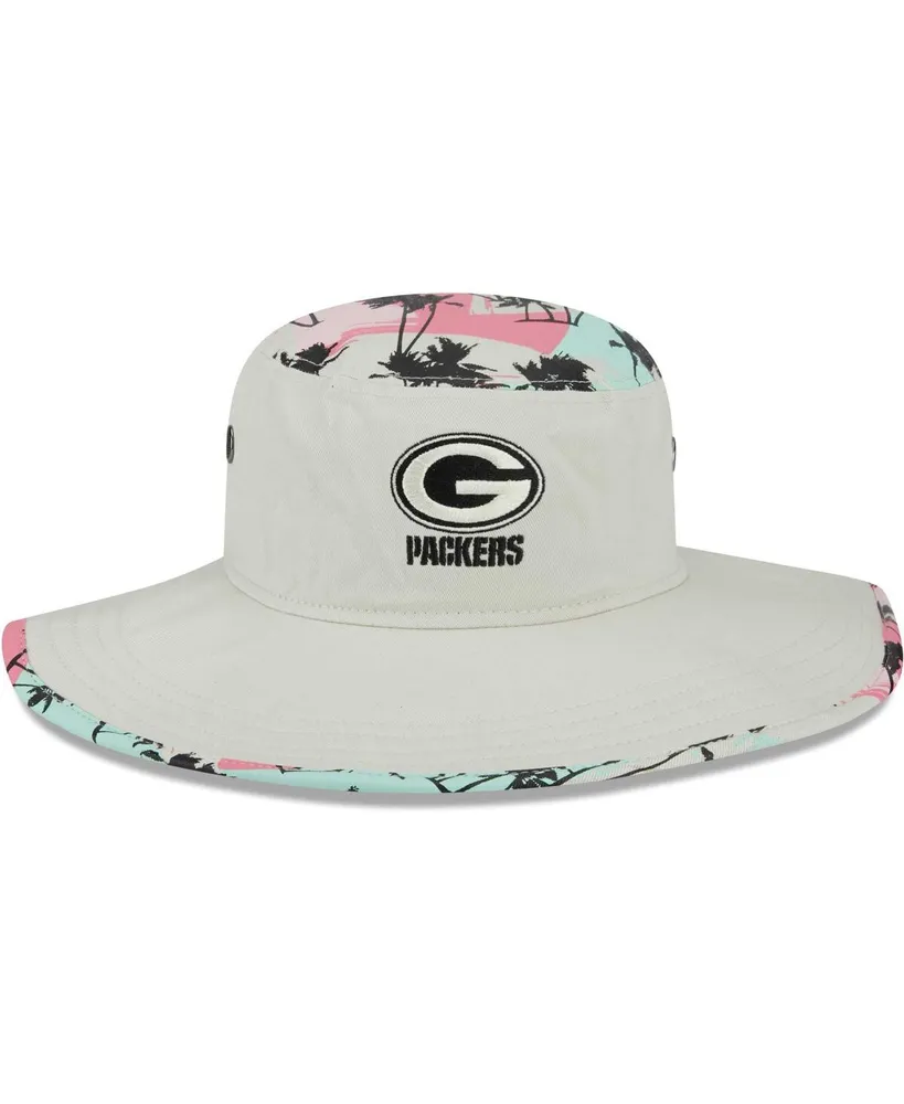 Men's New Era Khaki Green Bay Packers Retro Beachin' Bucket Hat