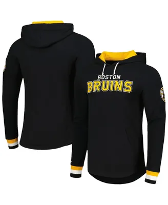 Men's Mitchell & Ness Black Boston Bruins Legendary Slub Hoodie Long Sleeve T-shirt