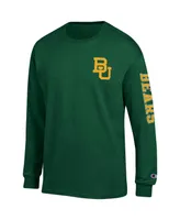 Men's Champion Green Baylor Bears Team Stack Long Sleeve T-shirt