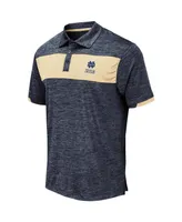 Men's Colosseum Heathered Navy Notre Dame Fighting Irish Nelson Logo Polo Shirt