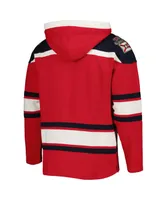 Men's '47 Brand Red Florida Panthers Superior Lacer Team Pullover Hoodie