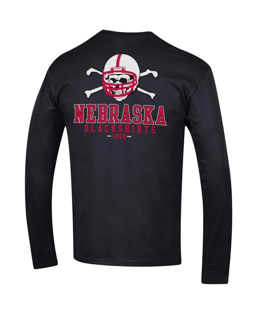 Men's Champion Black Nebraska Huskers Team Stack Long Sleeve T-shirt