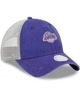 Women's New Era Purple Los Angeles Lakers Micro Logo 9TWENTY Trucker Adjustable Hat