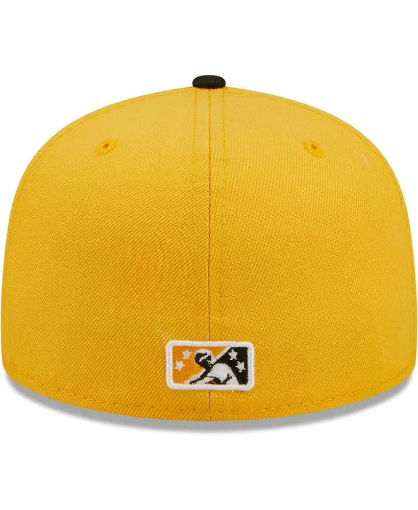 Men's New Era Gold Salt Lake Bees Authentic Collection 59FIFTY Fitted Hat