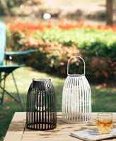 Glitzhome 9.75" H Metal Woven Solar Powered Outdoor Hanging Lantern