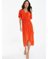 Quiz Women's Plisse Wrap Midi Dress