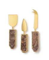 Brittany Amethyst Cheese Knives, Set of 3