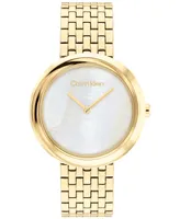 Calvin Klein Women's 2H Quartz Gold-Tone Stainless Steel Bracelet Watch 34mm