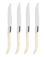 French Home Stainless-Steel Laguiole Set of 4 Connoisseur Steak Knives with Handles