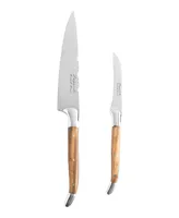 French Home 2-Piece Connoisseur Vegetable Knife Set with Olive Wood Handles