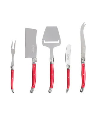 French Home Laguiole 5 Piece Cheese Knife, Fork and Slicer Set