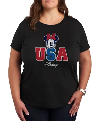 Hybrid Apparel Trendy Plus Minnie Mouse Usa Graphic T-shirt