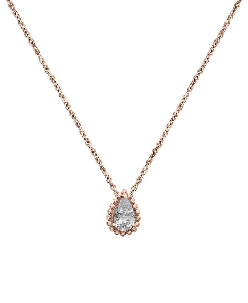 Diamond Pear Solitaire Pendant Necklace (1/4 ct. t.w.) 14k Gold, 16" + 2" extender