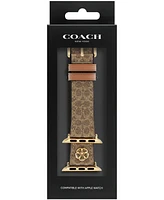 Coach Women's Tan Signature C Canvas Strap for 38mm, 40 mm, 41mm Apple Watch