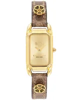 Coach Women's Cadie Tan Signature Canvas Strap Watch, 28.5 x 17.5mm