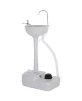 Kleankin Portable Camping Sink Hand Wash Station Basin with 4.5 Gallon Water Tank, Soap Dispenser and Towel Holder