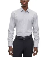 Boss by Hugo Boss Men's Striped Performance-Stretch Slim-Fit Dress Shirt