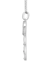 Enchanted Disney Fine Jewelry Diamond Tinker Bell Key Pendant Necklace (1/10 ct. t.w.) in Sterling Silver, 16" + 2" extender