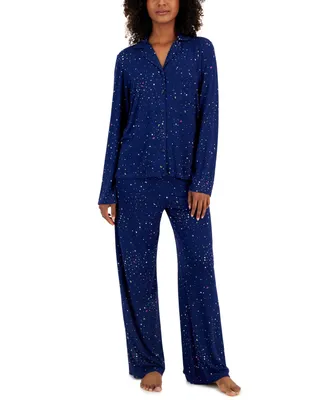 Jenni Women's Supersoft Notched-Collar Pajamas Set, Created for Macy's