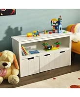 Costway Kid Toy Storage Cabinet 3 Drawer Chest w/Wheels Large Storage Cube Shelf