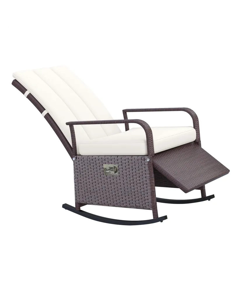 Outsunny Patio Wicker Recliner Chair With Footrest, Outdoor Pe