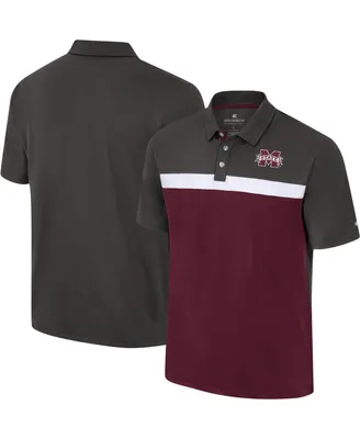 Men's Colosseum Charcoal Mississippi State Bulldogs Two Yutes Polo Shirt