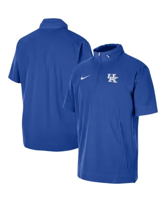 Men's Nike Royal Kentucky Wildcats Coaches Quarter-Zip Short Sleeve Jacket