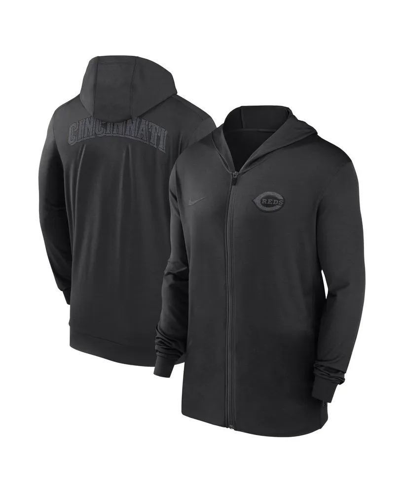 Men's Nike Black Cincinnati Reds Authentic Collection Travel Performance Full-Zip Hoodie