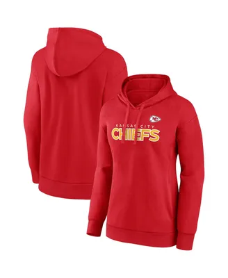 Women's Fanatics Red Kansas City Chiefs Iconic Cotton Fleece Checklist Pullover Hoodie