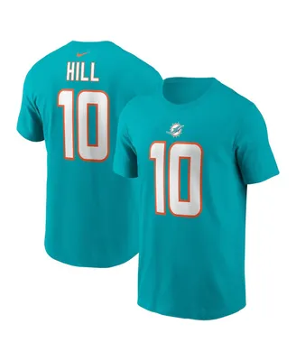 Men's Nike Tyreek Hill Aqua Miami Dolphins Player Name and Number T-shirt