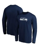 Men's Fanatics College Navy Seattle Seahawks Big and Tall Primary Team Logo Long Sleeve T-shirt