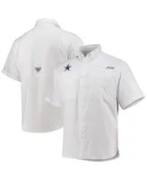 Men's Pfg Columbia White Dallas Cowboys Tamiami Omni-Shade Button-Down Shirt