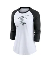 Women's Nike White, Black Chicago White Sox Next Up Tri-Blend Raglan 3/4-Sleeve T-shirt