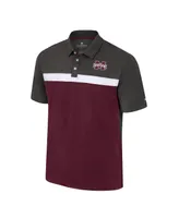 Men's Colosseum Charcoal Mississippi State Bulldogs Two Yutes Polo Shirt