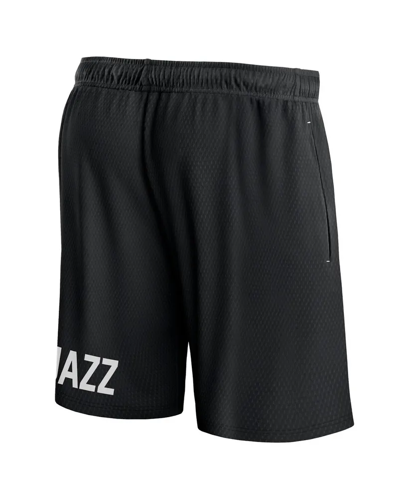 Men's Fanatics Black Utah Jazz Free Throw Mesh Shorts