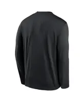 Men's Nike Black Colorado Rockies Authentic Collection Team Logo Legend Performance Long Sleeve T-shirt