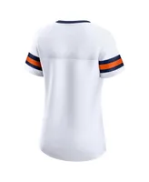 Women's Fanatics White Denver Broncos Sunday Best Lace-Up T-shirt