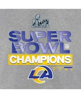 Men's Fanatics Heathered Gray Los Angeles Rams Super Bowl Lvi Champions Locker Room Trophy Collection T-shirt