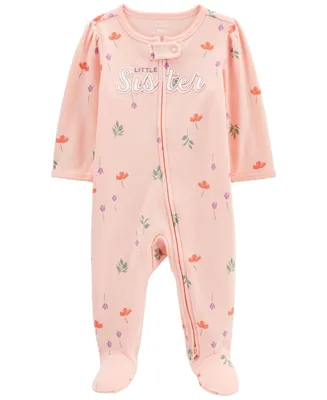 Carter's Baby Boy or Girls Printed 2-Way Zip Up Cotton Sleep and Play