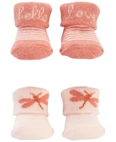 Carter's Baby Girls Folded Cuff Sock Booties, Pack of 2