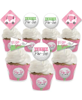 Golf Girl Birthday or Baby Shower Cupcake Wrappers and Treat Picks Kit 24 Ct